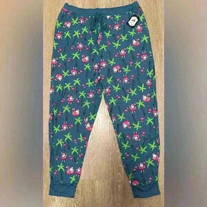 NWT Santa’s Treasures Christmas Pajama Pants Tropical Flamingo Palm Tree;size XL